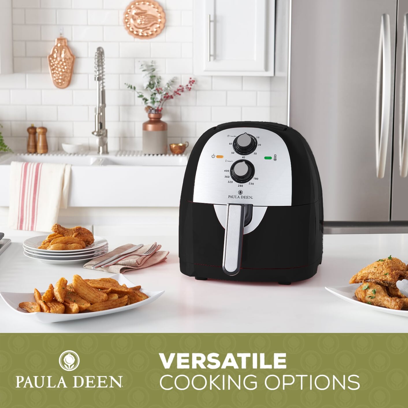Paula Deen 6.13 QT (1700 Watt) XL Air Fryer, Rapid Air Circulation